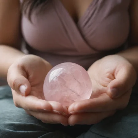 Meditação com quartzo rosa